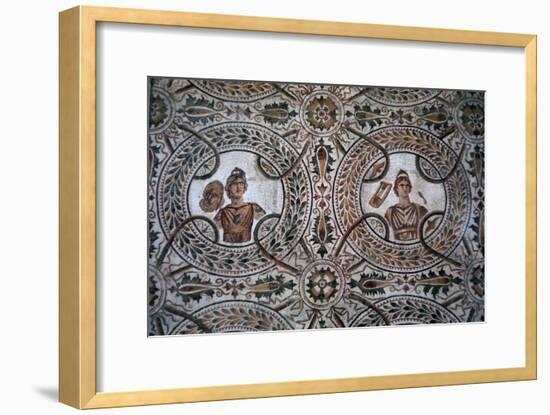 Detail of a Roman floor mosaic of the nine Muses, 3rd century-Unknown-Framed Giclee Print