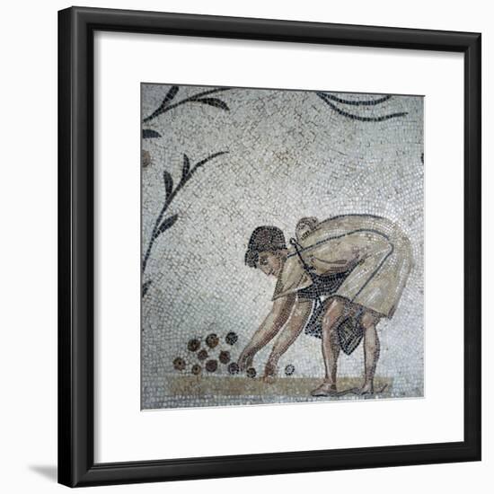 Detail of a Roman mosaic showing fruit-gathering, 2nd century. Artist: Unknown-Unknown-Framed Giclee Print