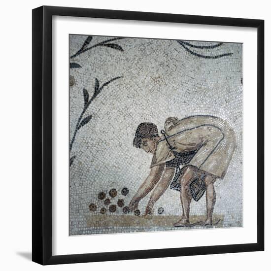 Detail of a Roman mosaic showing fruit-gathering, 2nd century. Artist: Unknown-Unknown-Framed Giclee Print