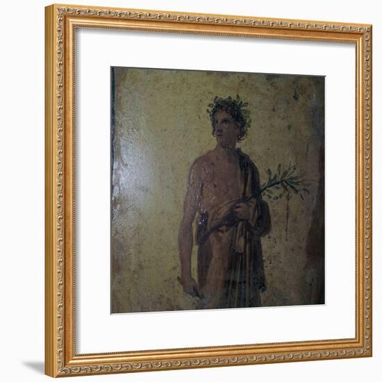 Detail of a Roman wall-painting showing a poet, 1st century. Artist: Unknown-Unknown-Framed Giclee Print