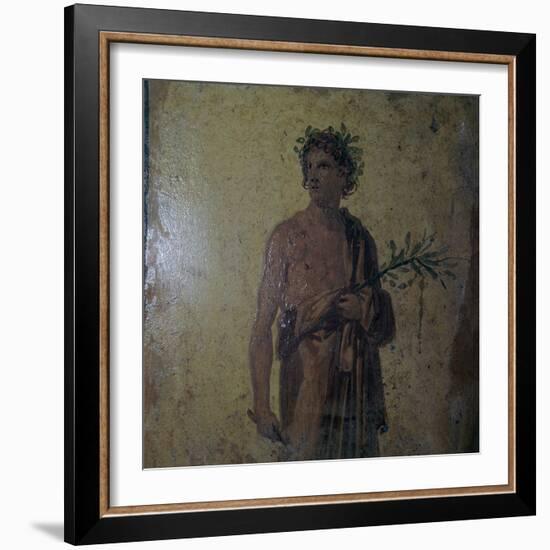 Detail of a Roman wall-painting showing a poet, 1st century. Artist: Unknown-Unknown-Framed Giclee Print