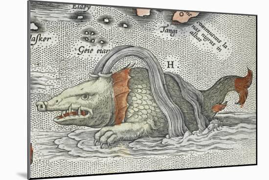 Detail of a sea monster, from Typus orbis terrarum, 1598-Abraham Ortelius-Mounted Giclee Print