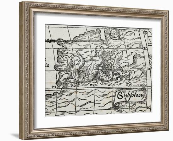 Detail of a siren on the Typus Cosmographicus Universalis-German-Framed Giclee Print