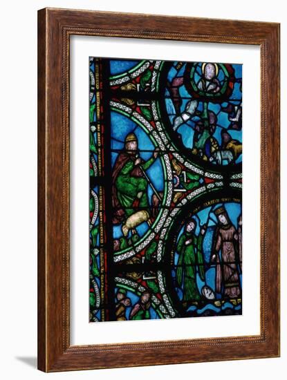 Detail of a stained glass window showing the story of Moses, 12th century. Artist: Unknown-Unknown-Framed Giclee Print