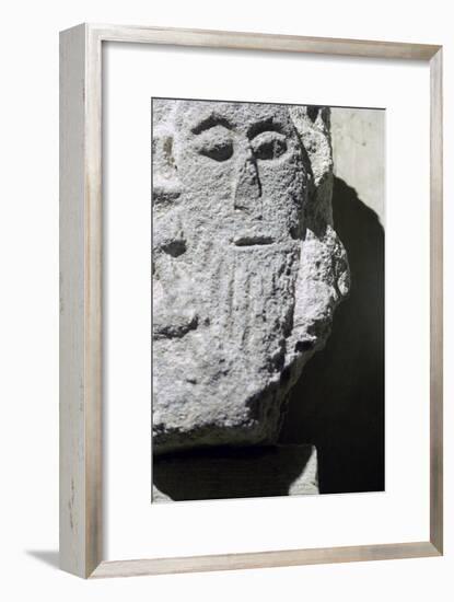Detail of a stone head in Penmon Priory. Artist: Unknown-Unknown-Framed Giclee Print