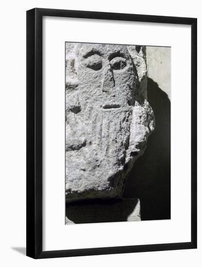 Detail of a stone head in Penmon Priory. Artist: Unknown-Unknown-Framed Giclee Print