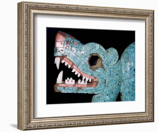 Detail of a turquoise mosaic of a double-headed serpent, Aztec/Mixtec, Mexico, 15th-16th century-Unknown-Framed Giclee Print