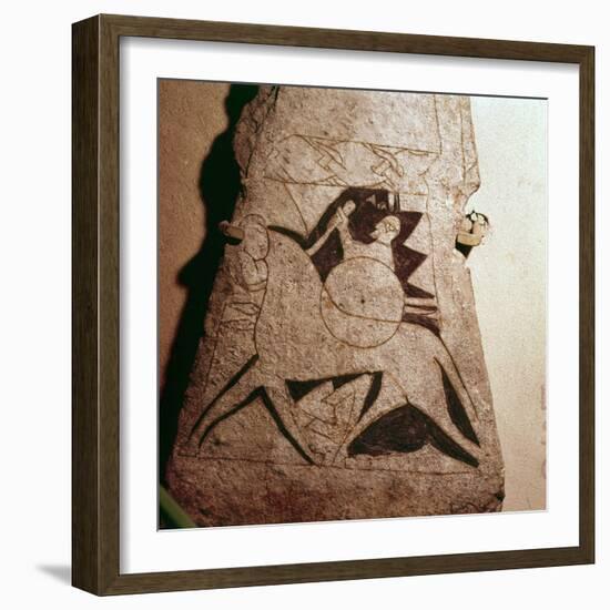 Detail of a Viking Horseman, Stela, Gotland, c8th century-Unknown-Framed Giclee Print