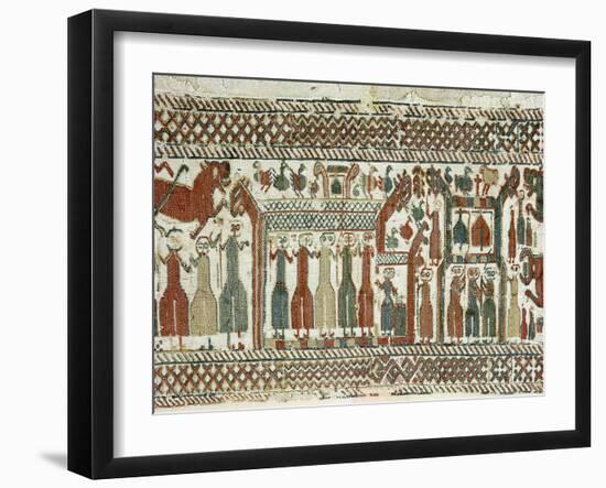 Detail of a Viking tapestry from Skog Church, Halsingland, Sweden, 12th century-Werner Forman-Framed Photographic Print