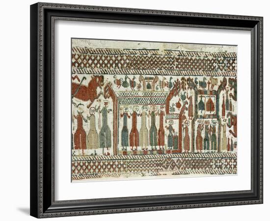 Detail of a Viking tapestry from Skog Church, Halsingland, Sweden, 12th century-Werner Forman-Framed Photographic Print