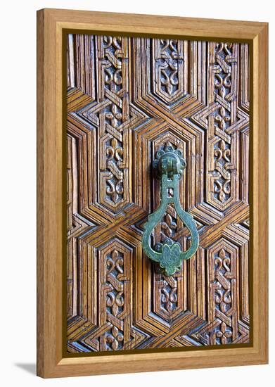 Detail of a Wooden Door and Bronze Knocker-Guy Thouvenin-Framed Premier Image Canvas