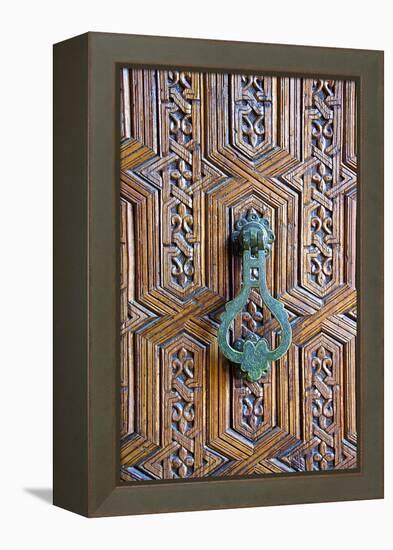 Detail of a Wooden Door and Bronze Knocker-Guy Thouvenin-Framed Premier Image Canvas