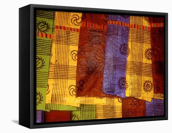 Detail of Adinkra Cloth, Market, Sampa, Brongo-Ahafo Region, Ghana-Alison Jones-Framed Premier Image Canvas