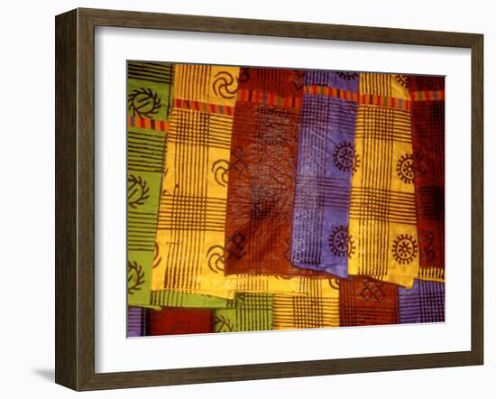 Detail of Adinkra Cloth, Market, Sampa, Brongo-Ahafo Region, Ghana-Alison Jones-Framed Photographic Print