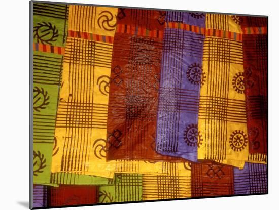 Detail of Adinkra Cloth, Market, Sampa, Brongo-Ahafo Region, Ghana-Alison Jones-Mounted Photographic Print