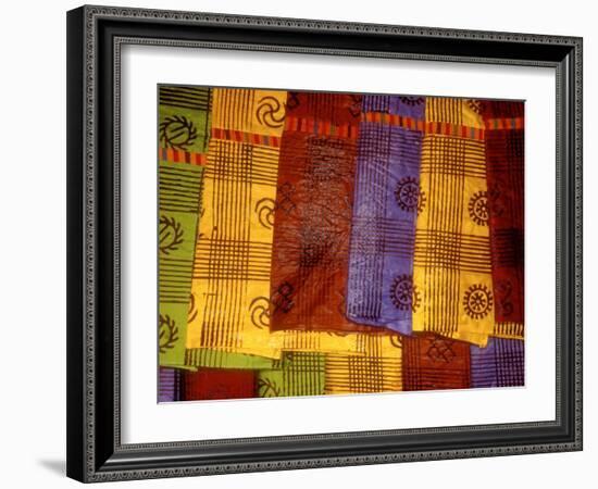 Detail of Adinkra Cloth, Market, Sampa, Brongo-Ahafo Region, Ghana-Alison Jones-Framed Photographic Print