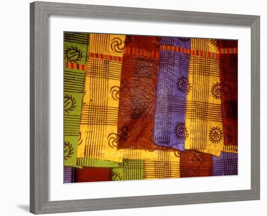 Detail of Adinkra Cloth, Market, Sampa, Brongo-Ahafo Region, Ghana-Alison Jones-Framed Photographic Print