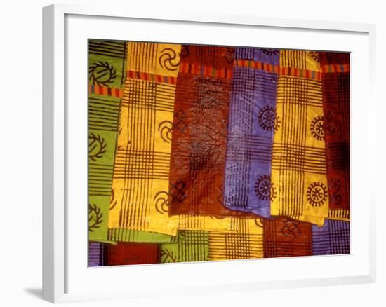 Detail of Adinkra Cloth, Market, Sampa, Brongo-Ahafo Region, Ghana-Alison Jones-Framed Photographic Print