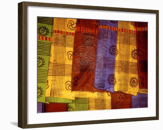 Detail of Adinkra Cloth, Market, Sampa, Brongo-Ahafo Region, Ghana-Alison Jones-Framed Photographic Print