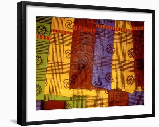 Detail of Adinkra Cloth, Market, Sampa, Brongo-Ahafo Region, Ghana-Alison Jones-Framed Photographic Print