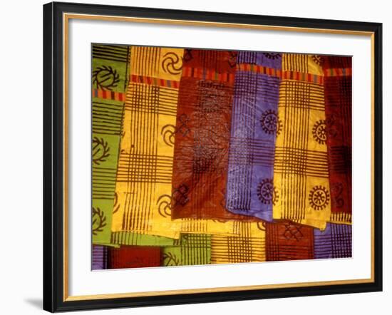Detail of Adinkra Cloth, Market, Sampa, Brongo-Ahafo Region, Ghana-Alison Jones-Framed Photographic Print