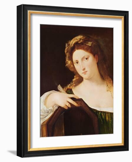 Detail of Allegory of Vanity, or Young Woman with a Mirror, c.1515-Titian (Tiziano Vecelli)-Framed Giclee Print