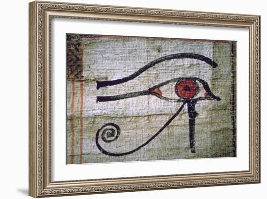 Detail of an Egyptian papyrus showing the eye of Horus. Artist: Unknown-Unknown-Framed Giclee Print