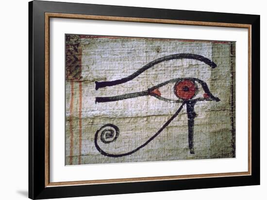 Detail of an Egyptian papyrus showing the eye of Horus. Artist: Unknown-Unknown-Framed Giclee Print