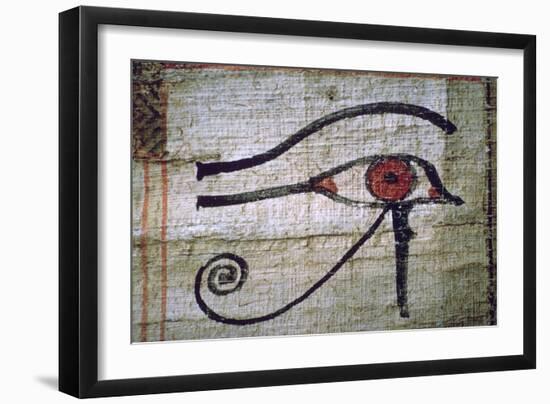 Detail of an Egyptian papyrus showing the eye of Horus. Artist: Unknown-Unknown-Framed Giclee Print