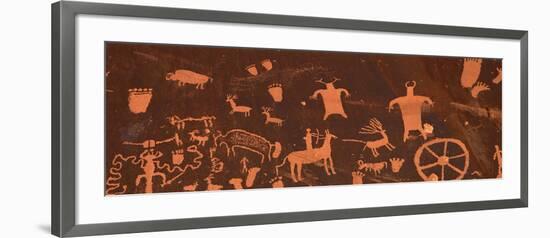 Detail of Ancient Petroglyphs Newspaper Rock Utah USA-null-Framed Photographic Print