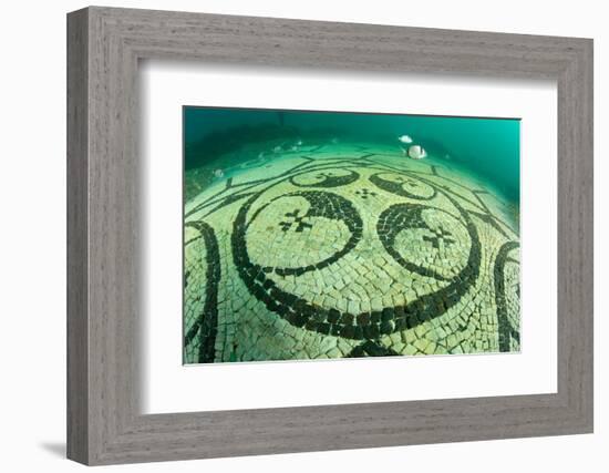 Detail of ancient Roman tessellatum mosaic, Villa a Protiro-Franco Banfi-Framed Photographic Print