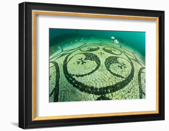 Detail of ancient Roman tessellatum mosaic, Villa a Protiro-Franco Banfi-Framed Photographic Print