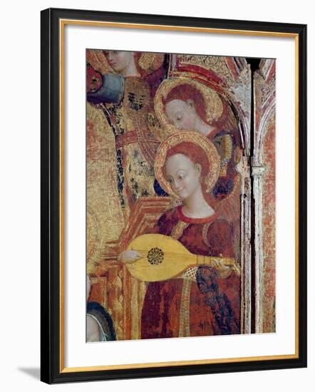 Detail of Angel Musicians from a Painting of the Virgin and Child Surrounded by Six Angels, 1437-44-Sassetta-Framed Giclee Print