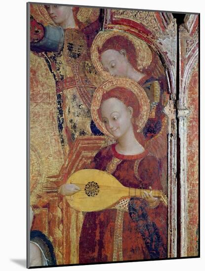 Detail of Angel Musicians from a Painting of the Virgin and Child Surrounded by Six Angels, 1437-44-Sassetta-Mounted Giclee Print