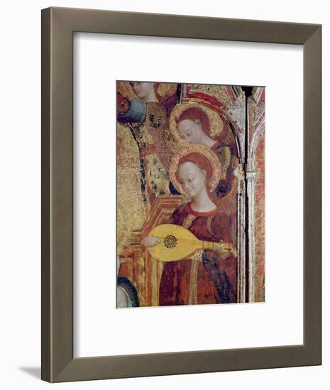 Detail of Angel Musicians from a Painting of the Virgin and Child Surrounded by Six Angels, 1437-44-Sassetta-Framed Premium Giclee Print