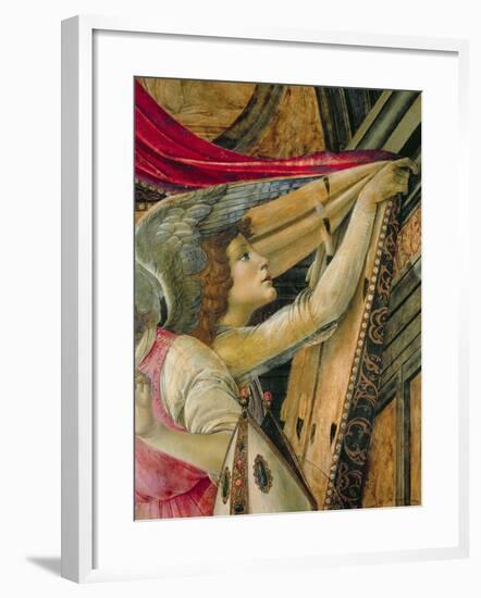 Detail of Angels from the Altarpiece of San Barnaba-Sandro Botticelli-Framed Giclee Print