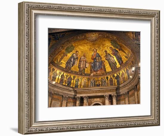 Detail of Apse Mosaic with Portraits of Popes, Basilica Di San Paolo Fuori Le Mura, Rome, Italy-Miva Stock-Framed Photographic Print