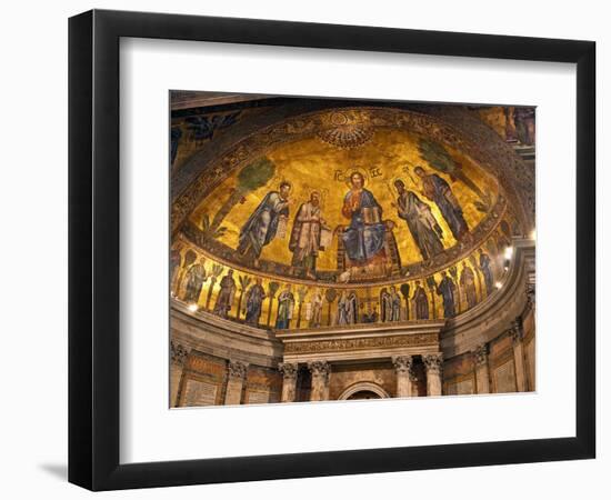 Detail of Apse Mosaic with Portraits of Popes, Basilica Di San Paolo Fuori Le Mura, Rome, Italy-Miva Stock-Framed Photographic Print