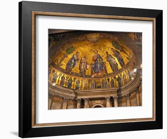 Detail of Apse Mosaic with Portraits of Popes, Basilica Di San Paolo Fuori Le Mura, Rome, Italy-Miva Stock-Framed Photographic Print