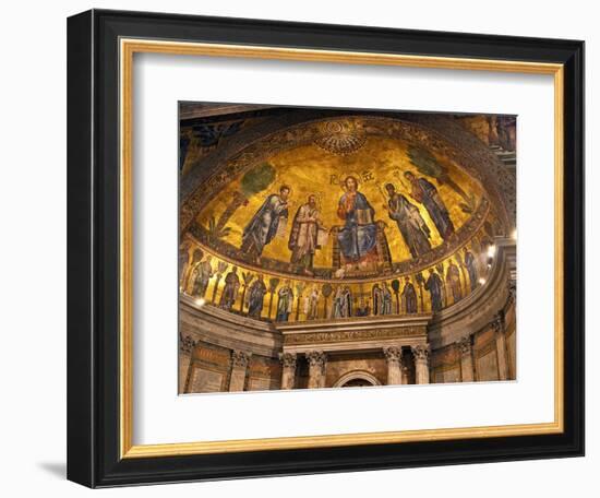 Detail of Apse Mosaic with Portraits of Popes, Basilica Di San Paolo Fuori Le Mura, Rome, Italy-Miva Stock-Framed Photographic Print