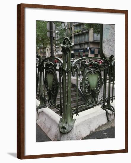 Detail of Art Nouveau Railings at Entrance of Paris Metro-null-Framed Giclee Print