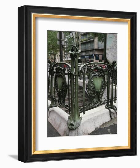 Detail of Art Nouveau Railings at Entrance of Paris Metro-null-Framed Giclee Print