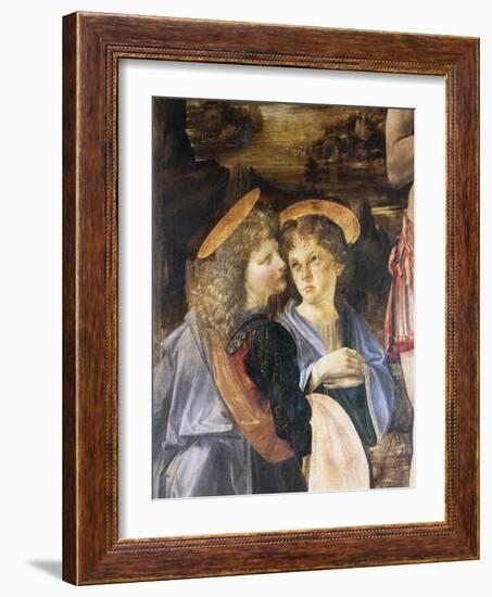 Detail of Baptism of Christ-Leonardo da Vinci-Framed Giclee Print