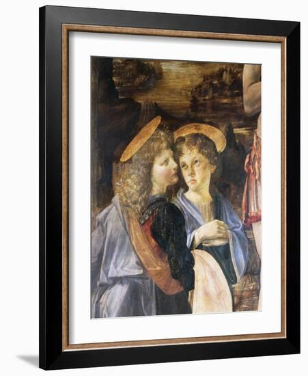 Detail of Baptism of Christ-Leonardo da Vinci-Framed Giclee Print