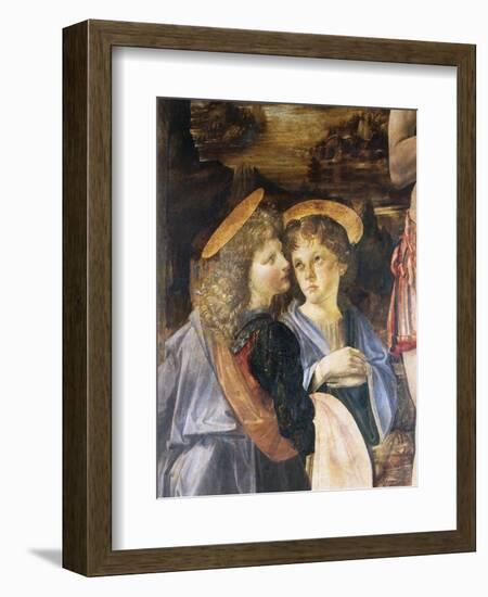 Detail of Baptism of Christ-Leonardo da Vinci-Framed Giclee Print