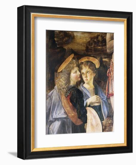 Detail of Baptism of Christ-Leonardo da Vinci-Framed Giclee Print