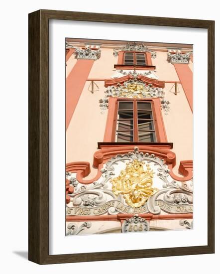 Detail of Baroque Decoration on Facade of Building, Karlovarsky Region, Czech Republic-Richard Nebesky-Framed Photographic Print