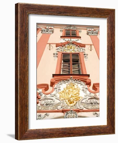 Detail of Baroque Decoration on Facade of Building, Karlovarsky Region, Czech Republic-Richard Nebesky-Framed Photographic Print