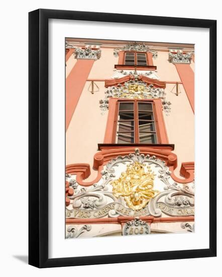 Detail of Baroque Decoration on Facade of Building, Karlovarsky Region, Czech Republic-Richard Nebesky-Framed Photographic Print