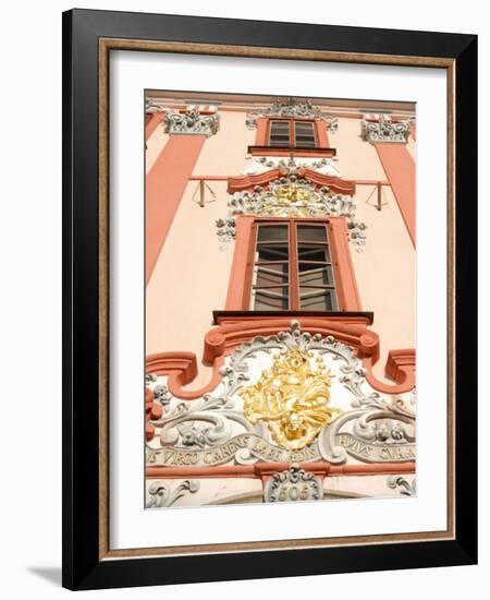 Detail of Baroque Decoration on Facade of Building, Karlovarsky Region, Czech Republic-Richard Nebesky-Framed Photographic Print